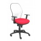 Silla Jorquera malla blanca asiento bali rojo