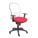 Silla Jorquera malla blanca asiento bali rojo