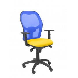 Silla Jorquera malla azul asiento bali amarilla