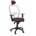 Silla Jorquera malla blanca asiento bali morado con cabecero fijo