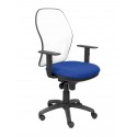 Silla Jorquera malla blanca asiento bali azul