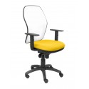 Silla Jorquera malla blanca asiento bali amarillo