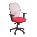 Silla Jorquera malla gris asiento bali rojo