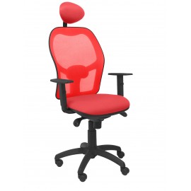 Silla Jorquera malla roja asiento bali rojo con cabecero fijo