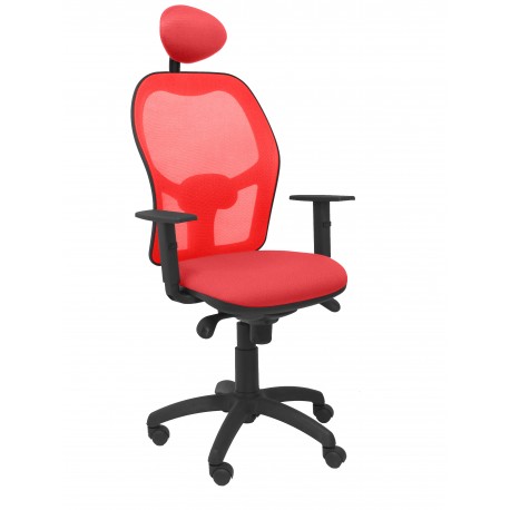 Silla Jorquera malla roja asiento bali rojo con cabecero fijo