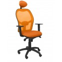 Silla Jorquera malla naranja asiento bali naranja con cabecero fijo