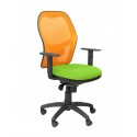 Silla Jorquera malla naranja asiento bali verde pistacho