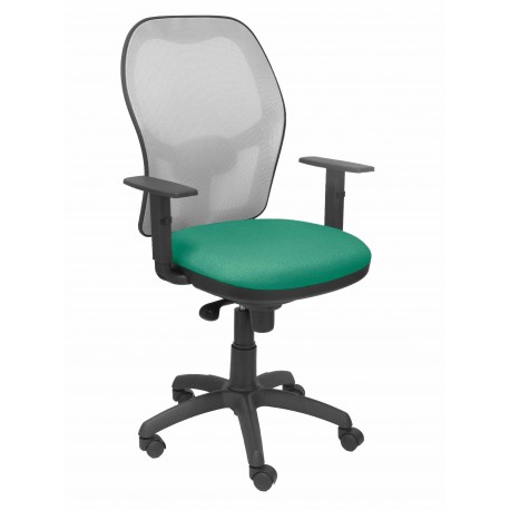 Silla Jorquera malla gris asiento bali verde