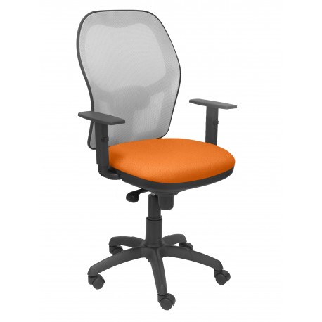 Silla Jorquera malla gris asiento bali naranja