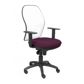 Silla Jorquera malla blanca asiento bali morado