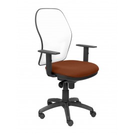 Silla Jorquera malla blanca asiento bali marrón