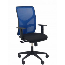 Silla Motilla malla azul asiento bali negro brazo regulable