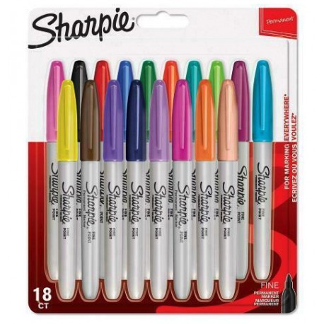 Sharpie Fine marcador 18 pieza(s) Punta fina Multicolor