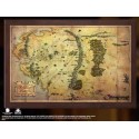 Replica the noble collection el hobbit mapa de la tierra media montado sobre madera 40 x 25 cm