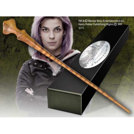 Replica the noble collection harry potter nymphadora tonks varita con caja y placa de identificacion