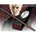 Replica the noble collection harry potter draco malfoy varita con caja y placa de identificacion