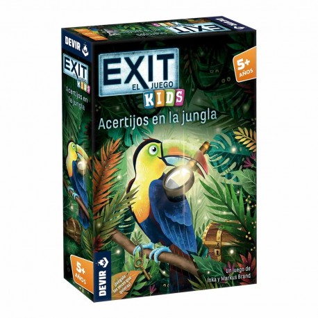 Juego de mesa devir exit kids acertijos en la jungla