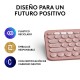 LOGITECH - Logitech Pebble Keys 2 K380s teclado RF Wireless + Bluetooth QWERTY Español Rosa - 500263@@920-011829@@ZTRA