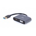 Gembird A-USB3-HDMIVGA-01 Adaptador gráfico USB 3840 x 2160 Pixeles Gris