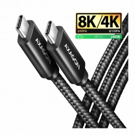 AXAGON BUCM4X-CM10AB NewGEN+ cable USB-C USB-C. 1m. USB4 Gen 3?2. PD 240W. 8K HD. ALU