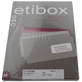 ETIQUETAS ADH.IMPR. ETIBOX A4 BLANCA CAJ