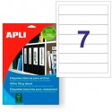 APLI ETIQUETAS PARA ARCHIVO 190,0 X 38,0 MM CANTOS ROMOS BLANCO - 25 HOJAS-