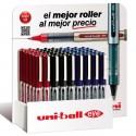 UNIBALL EXPOSITOR ROLLERBALL EYE MICRO UB-150 54 UNIDADES ROJO-NEGRO-AZUL -54U-