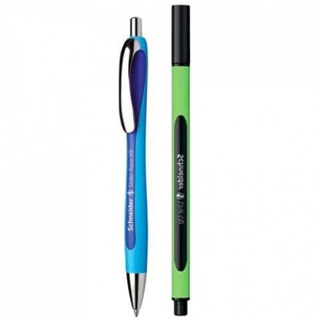 SCHNEIDER BOLÍGRAFO SLIDER RAVE XB RECARGABLE AZUL + 1 FINELINER LINE-UP GRATIS -BLISTER-