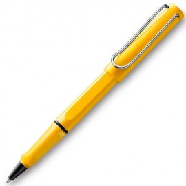 LAMY BOLÍGRAFO ROLLER BALL SAFARI YELLOW 318M PUNTA MEDIA TINTA AZUL COLOR AMARILLO EN ESTUCHE