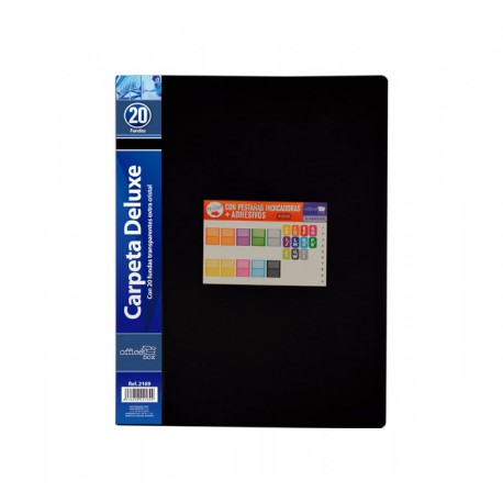 CARP. 20 FUNDAS OFFICE BOX PP A4 NEGRO