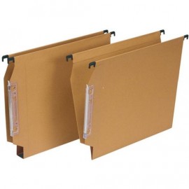 GRAFOPLÁS CARPETA COLGANTE VISOR LATERAL CARTULINA FOLIO LOMO V KRAFT -50U-