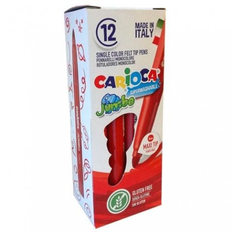 CARIOCA ROTULADOR JUMBO PUNTA MAXI ROJO - CAJA DE 12