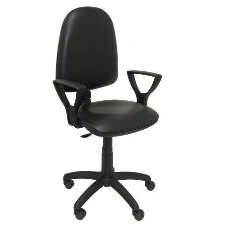 Silla Ayna similpiel negro con brazos