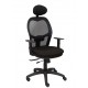 Silla Jorquera malla negra asiento bali negro con traslak y cabecero