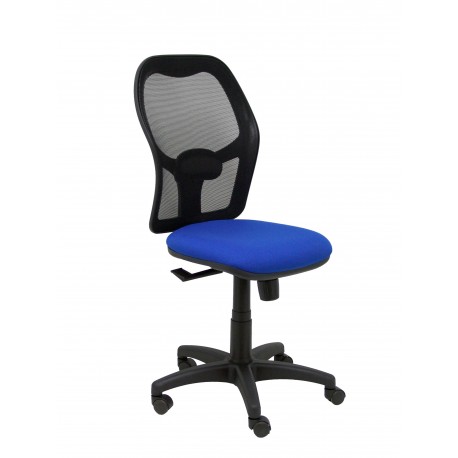 Silla Alocén malla negra asiento bali azul