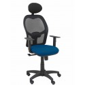 Silla Alocén malla negra asiento bali azul oscuro brazos regulables cabecero fijo