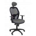 Silla Jorquera malla negra asiento bali gris oscuro con cabecero fijo