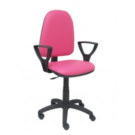 Silla Ayna similpiel rosa con brazos