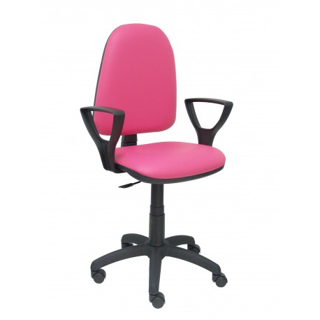 Silla Ayna similpiel rosa con brazos