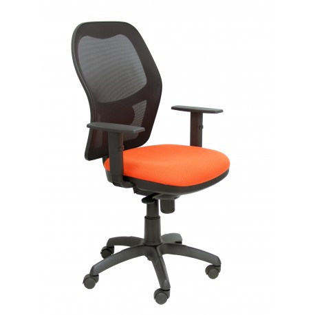 Silla Jorquera malla negra asiento bali naranja