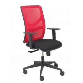 Silla Motilla malla roja asiento bali negro brazo regulable