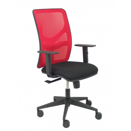 Silla Motilla malla roja asiento bali negro brazo regulable