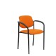 Silla fija Villalgordo similpiel naranja chasis negro con brazos