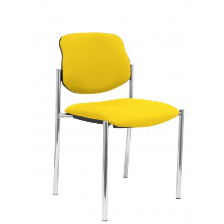 Silla fija Villalgordo bali amarillo chasis cromo