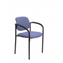 Silla fija Villalgordo bali azul claro chasis negro con brazos