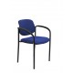 Silla fija Villalgordo bali azul chasis negro con brazos