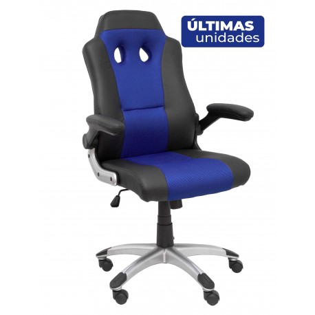 Silla gaming Talave similpiel negro y azul