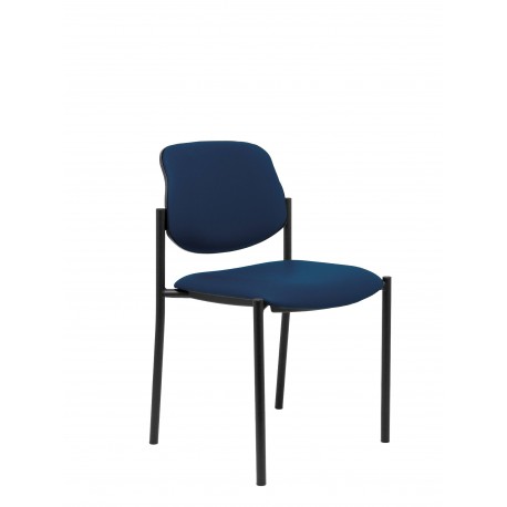 Silla fija Villalgordo similpiel azul marino chasis negro