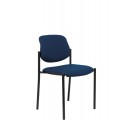 Silla fija Villalgordo similpiel azul marino chasis negro