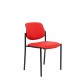 Silla fija Villalgordo similpiel rojo chasis negro